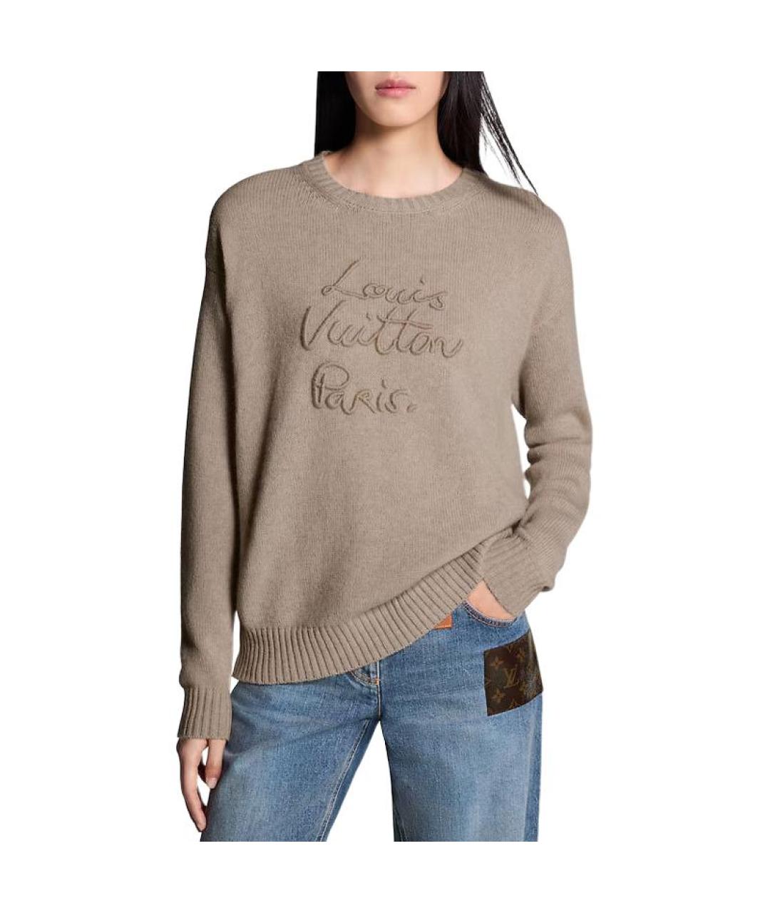 LOUIS VUITTON Коричневый кашемировый джемпер / свитер, фото 4