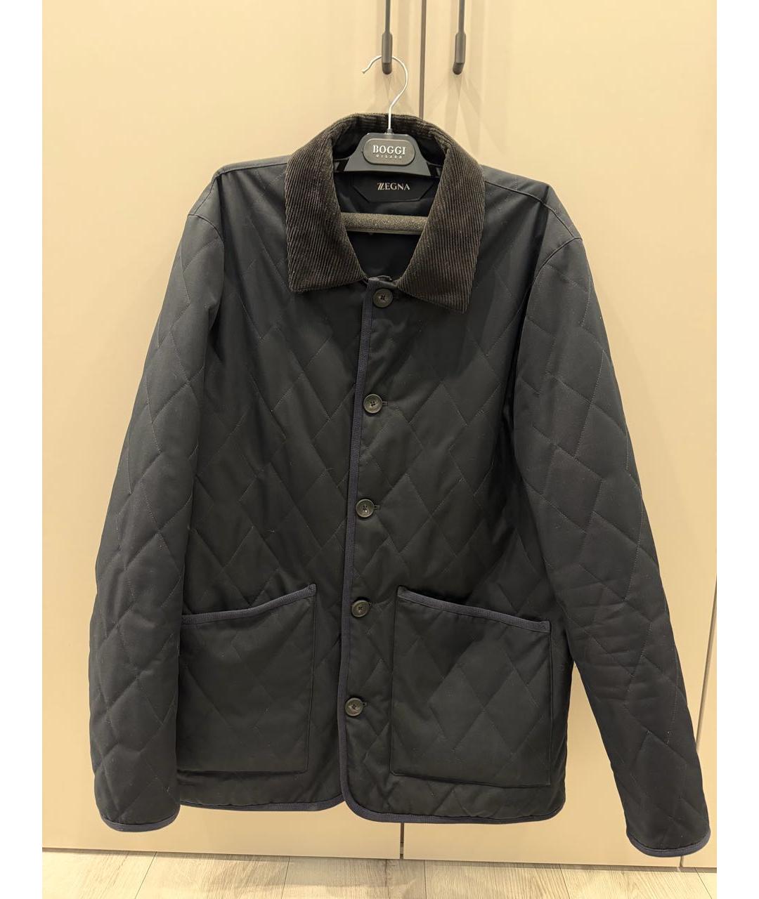 ZZEGNA Темно-синяя полиэстеровая куртка, фото 9