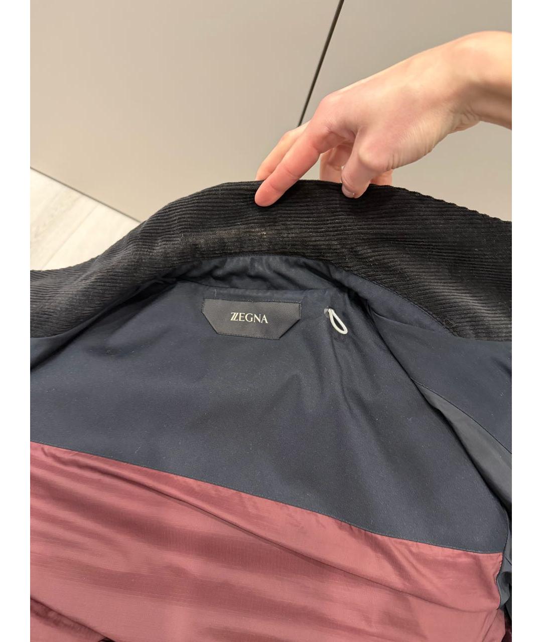 ZZEGNA Темно-синяя полиэстеровая куртка, фото 7
