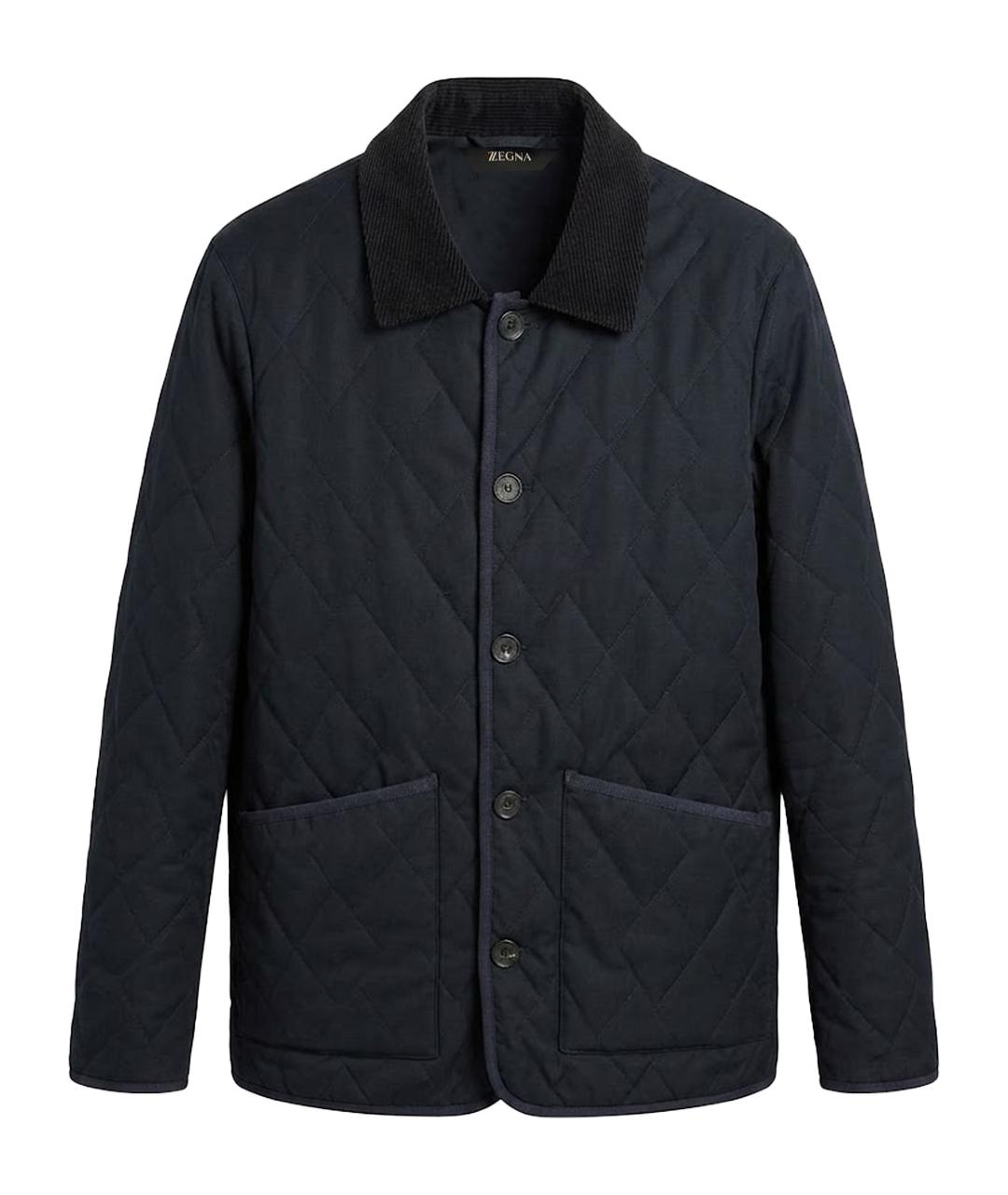 ZZEGNA Темно-синяя полиэстеровая куртка, фото 1