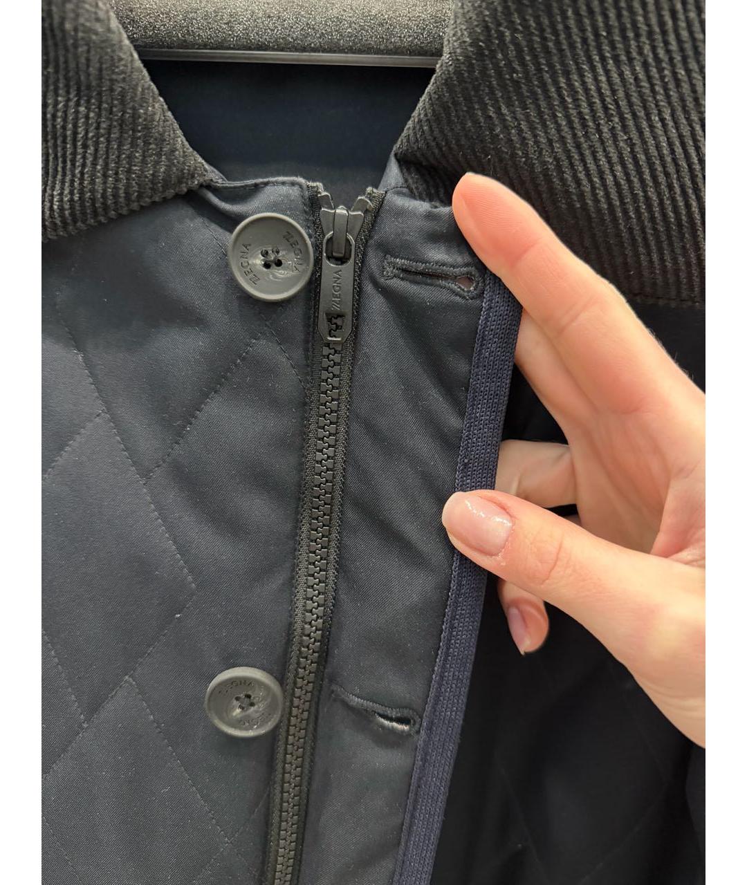 ZZEGNA Темно-синяя полиэстеровая куртка, фото 3