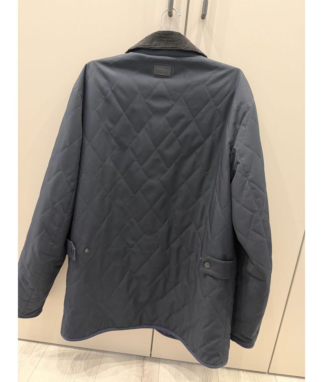 ZZEGNA Темно-синяя полиэстеровая куртка, фото 5