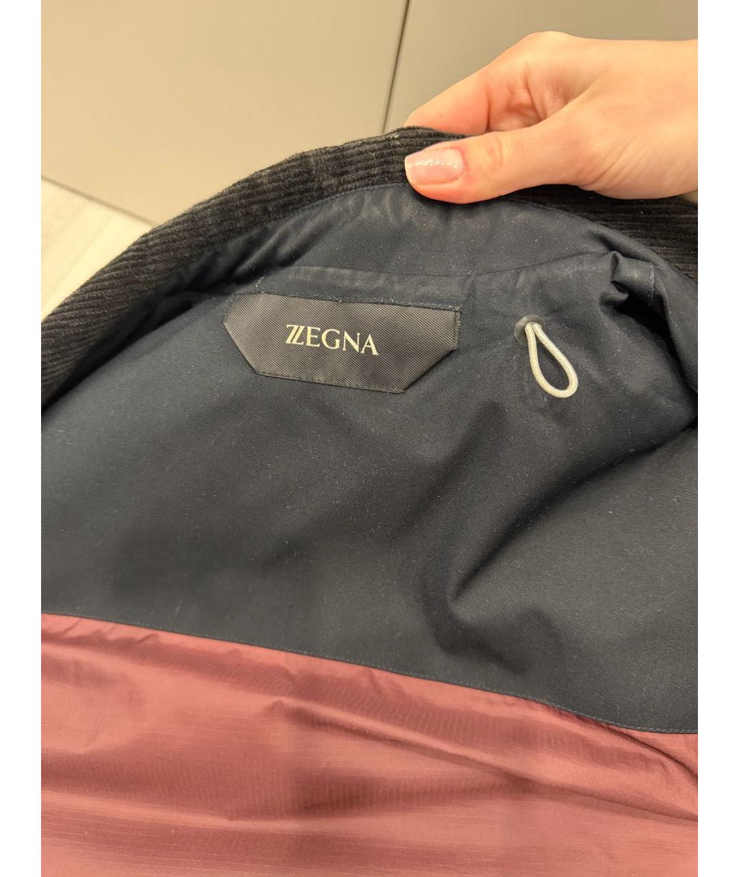 ZZEGNA Темно-синяя полиэстеровая куртка, фото 8