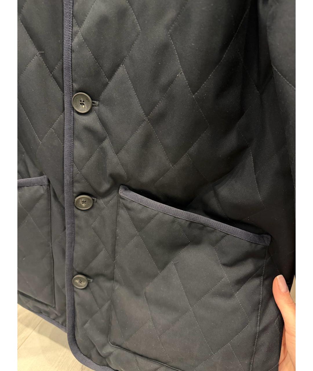 ZZEGNA Темно-синяя полиэстеровая куртка, фото 4