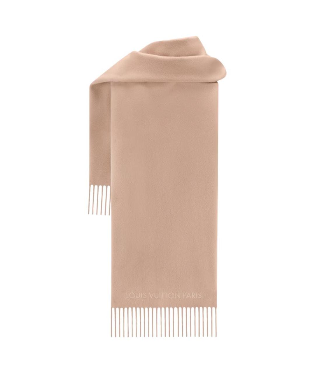 LOUIS VUITTON Бежевый кашемировый шарф, фото 2