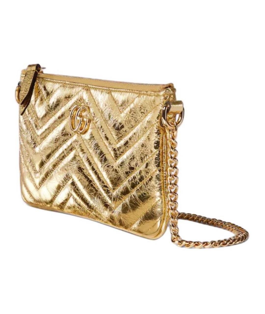GUCCI Золотая кожаная сумка через плечо, фото 2