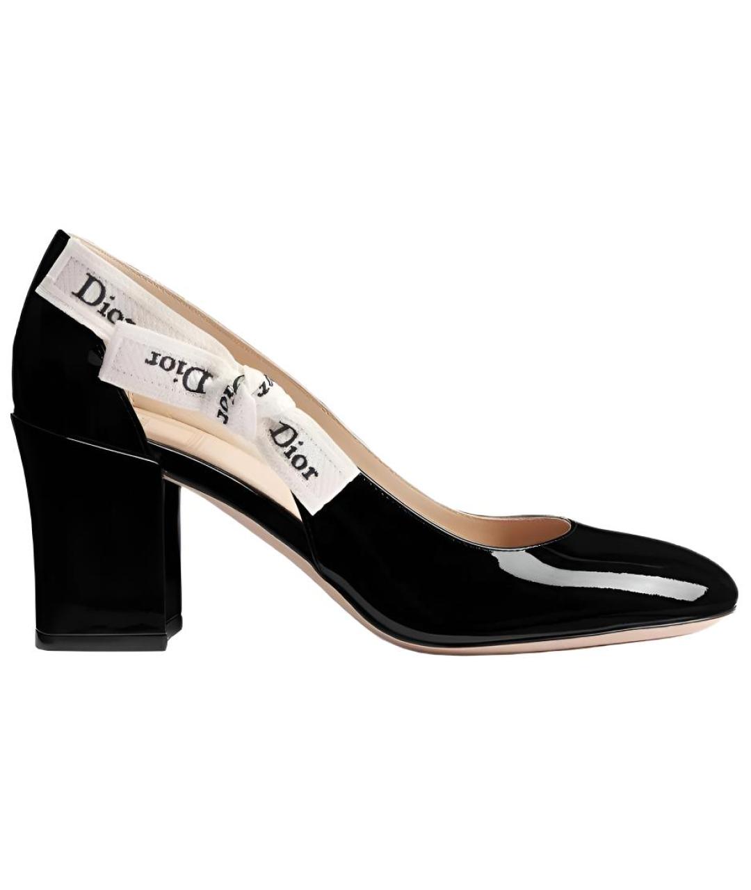 CHRISTIAN DIOR Черные туфли из лакированной кожи, фото 1