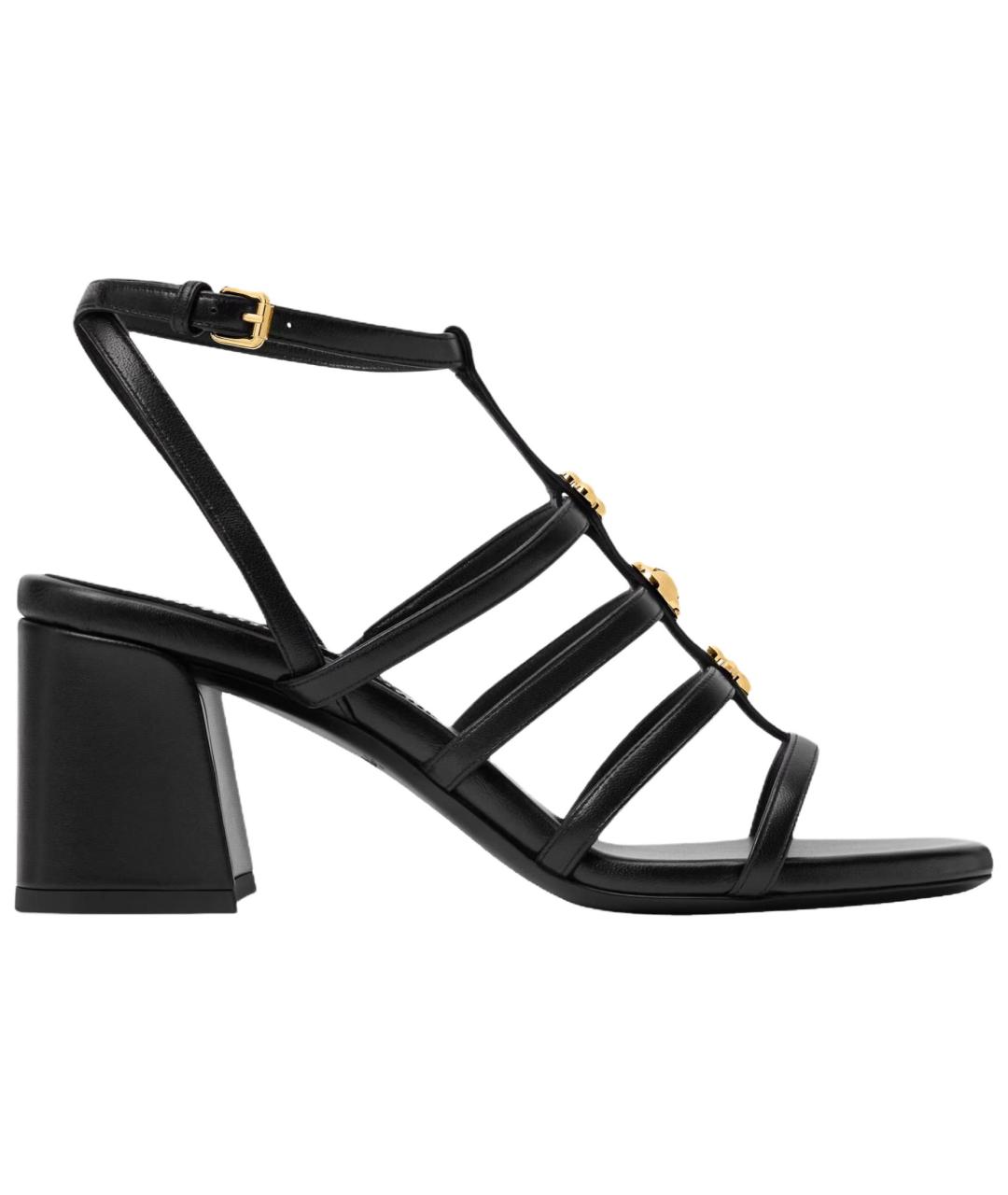 LOUIS VUITTON Черные кожаные босоножки, фото 1