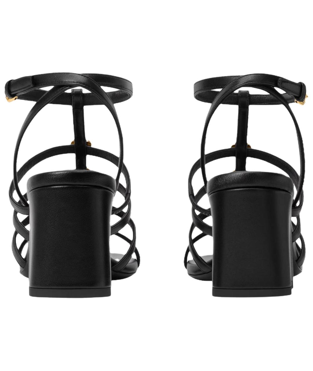 LOUIS VUITTON Черные кожаные босоножки, фото 5