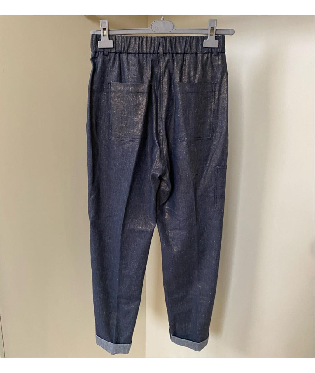 PESERICO Антрацитовые льняные прямые брюки, фото 7