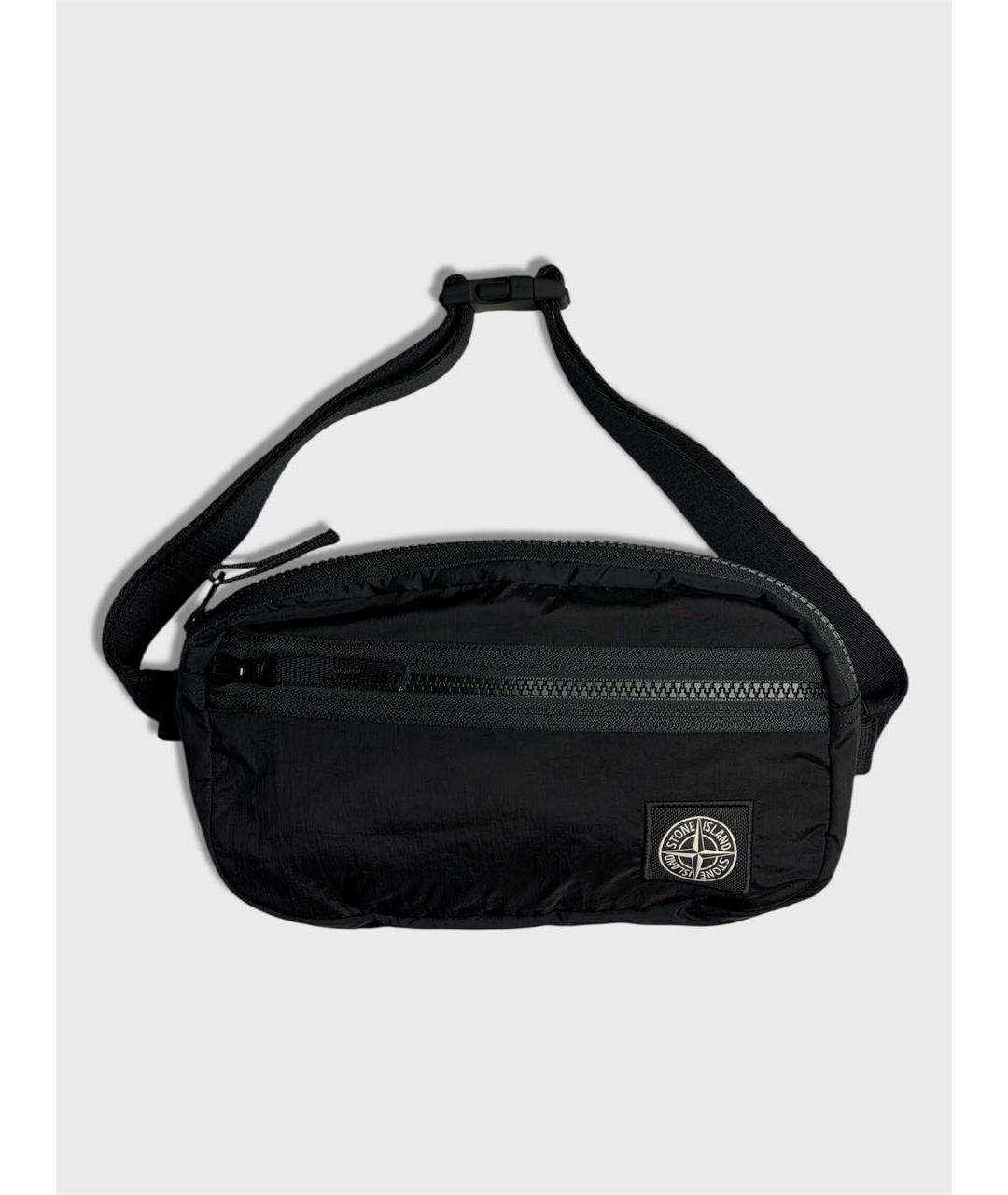 STONE ISLAND Черная тканевая поясная сумка, фото 6