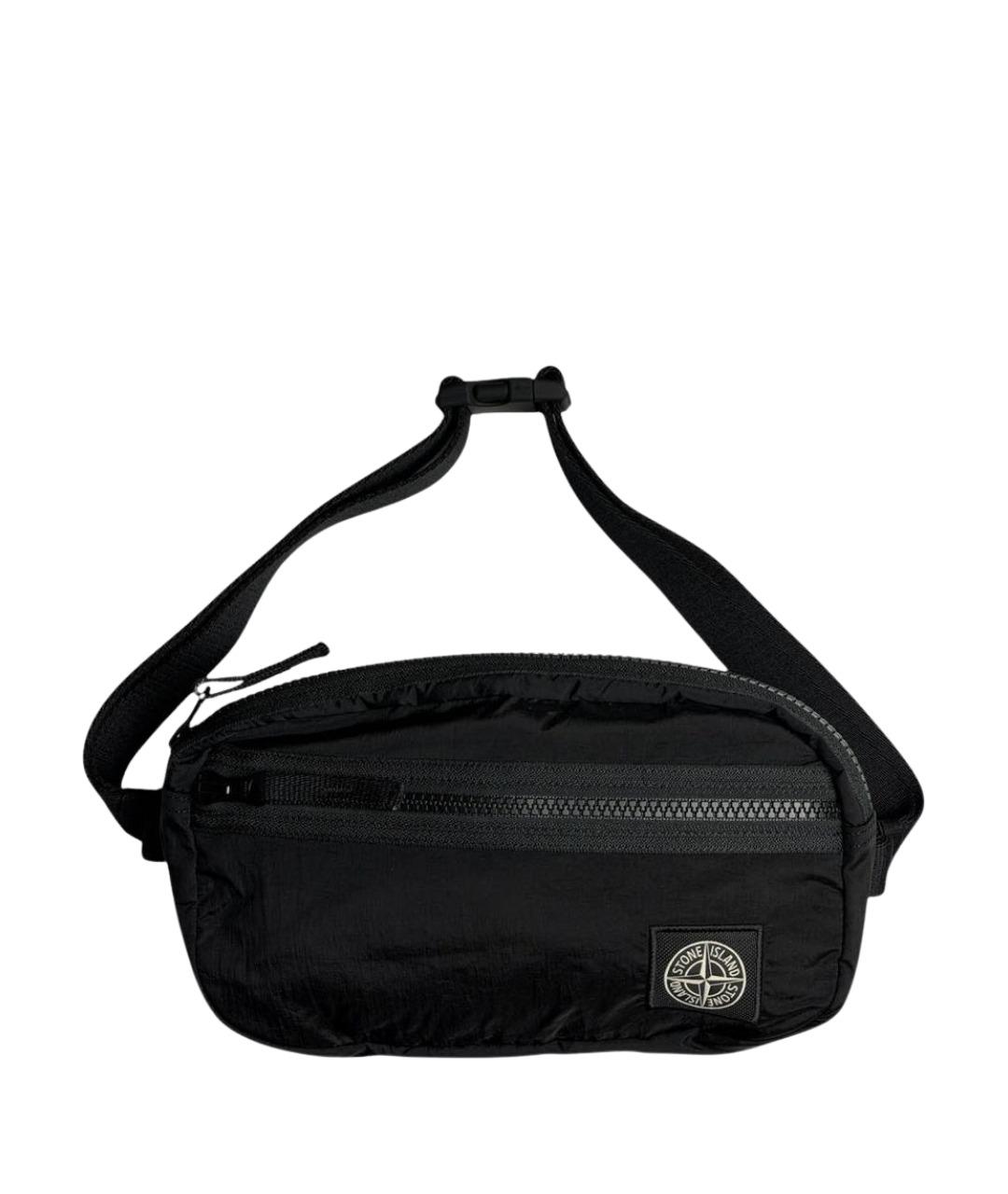 STONE ISLAND Черная тканевая поясная сумка, фото 1