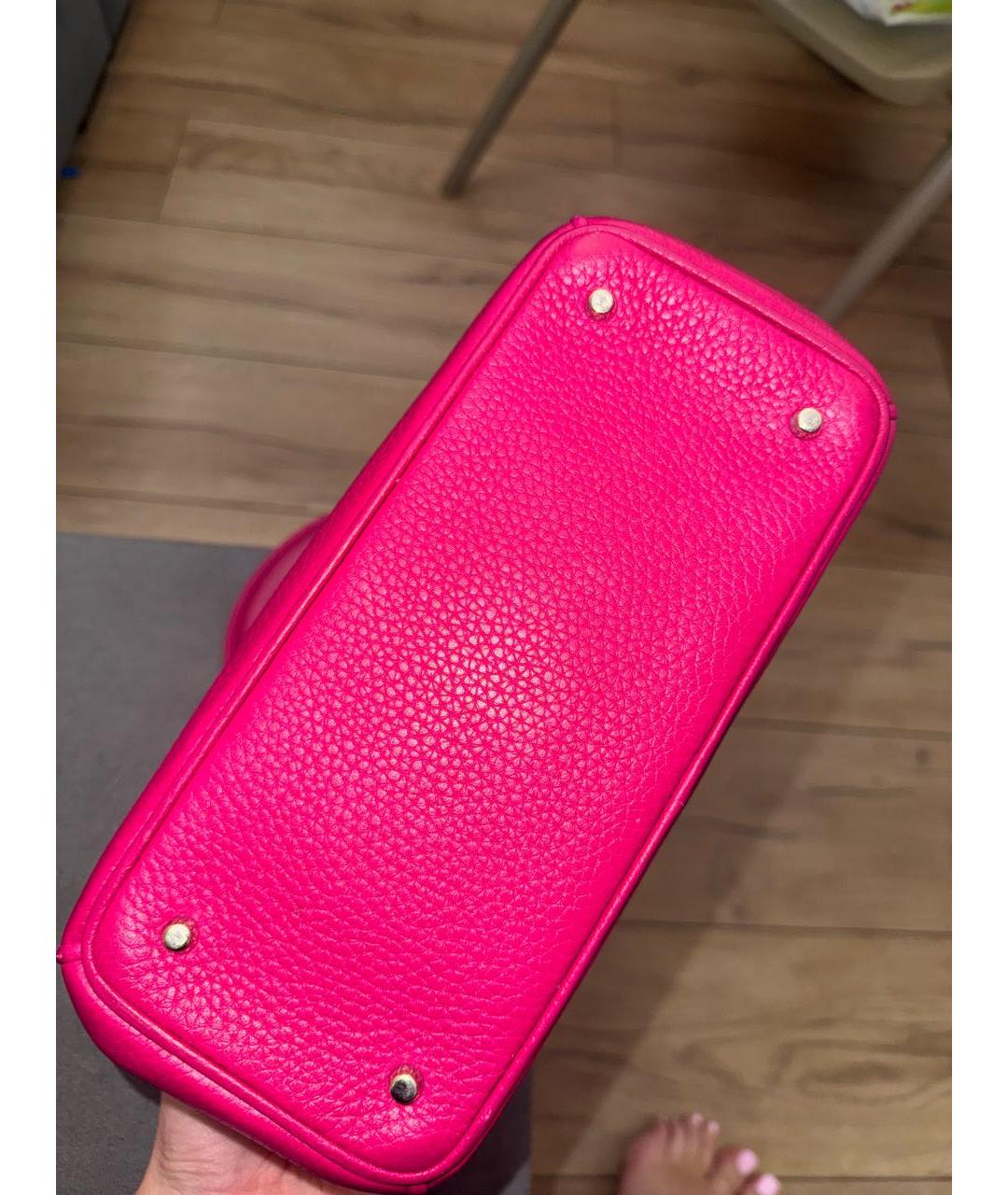 CHRISTIAN DIOR Фуксия кожаная сумка тоут, фото 3