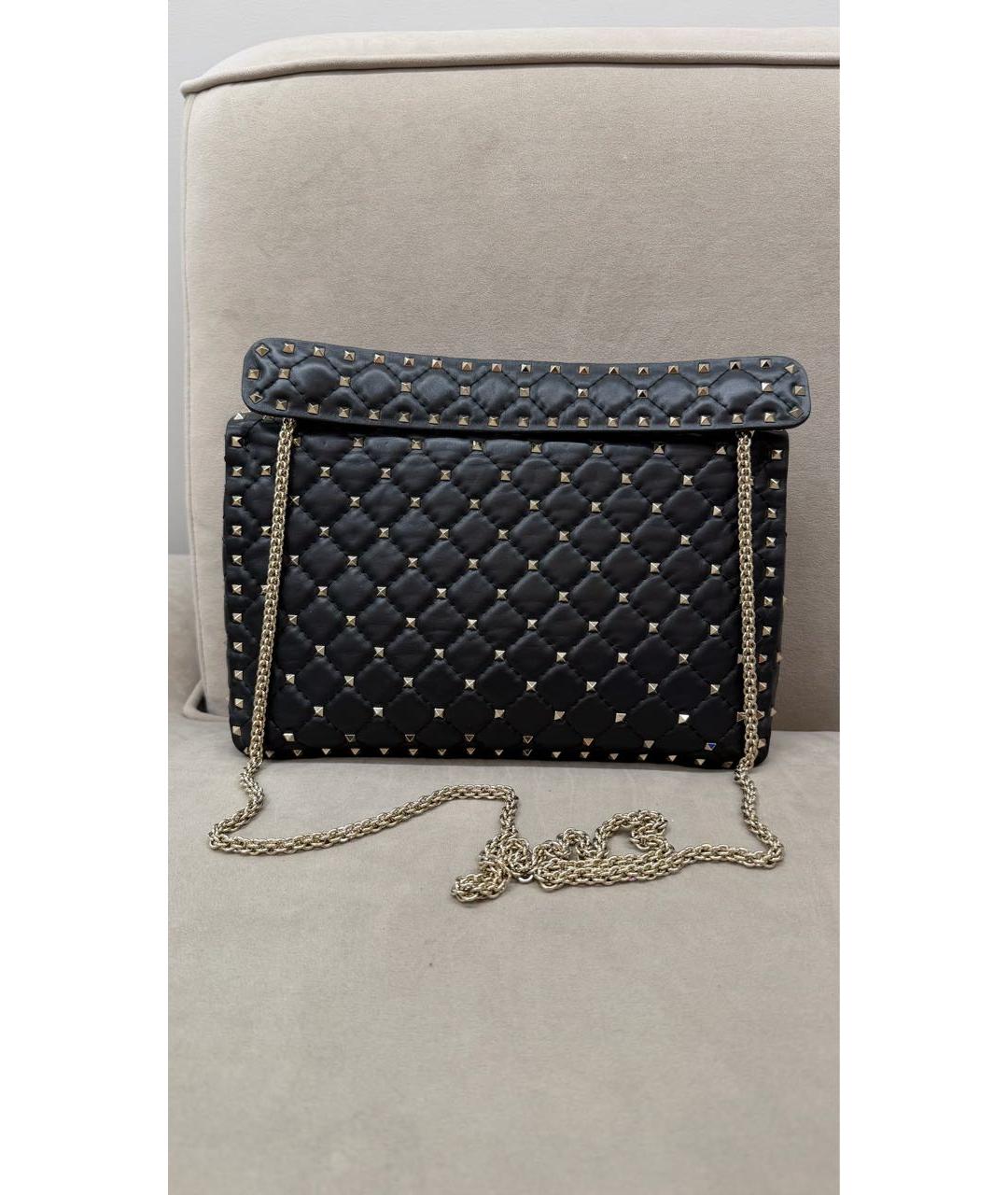 VALENTINO Черная кожаная сумка через плечо, фото 2