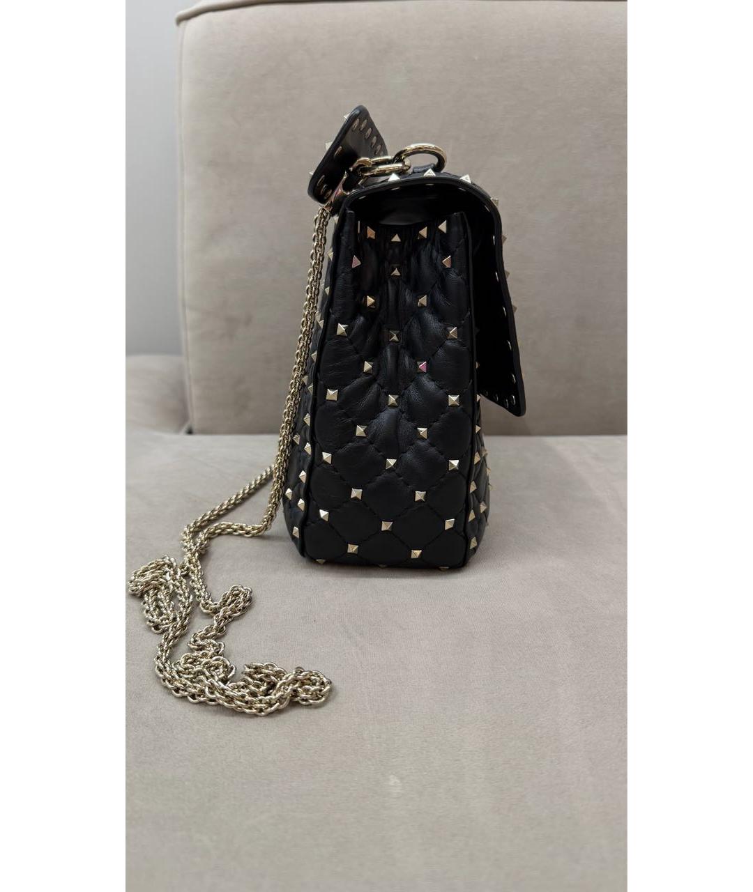 VALENTINO Черная кожаная сумка через плечо, фото 3