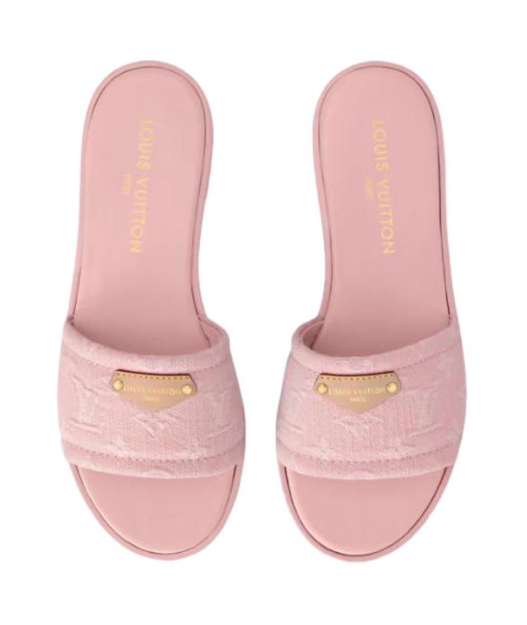 LOUIS VUITTON Розовые шлепанцы, фото 4
