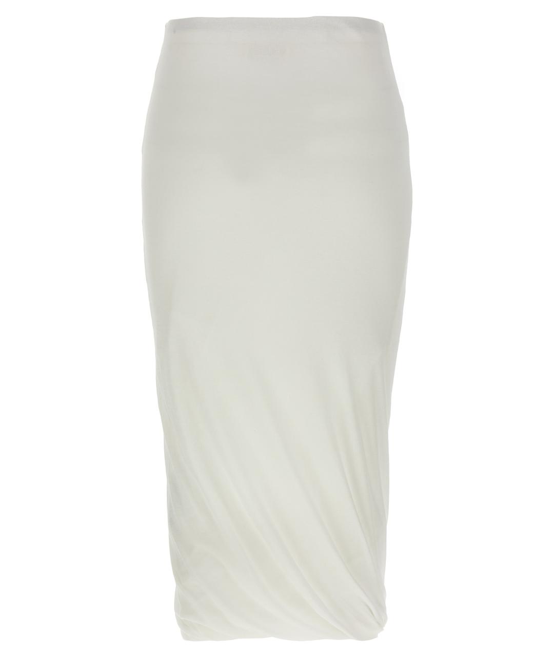 JIL SANDER Белая хлопковая юбка миди, фото 2