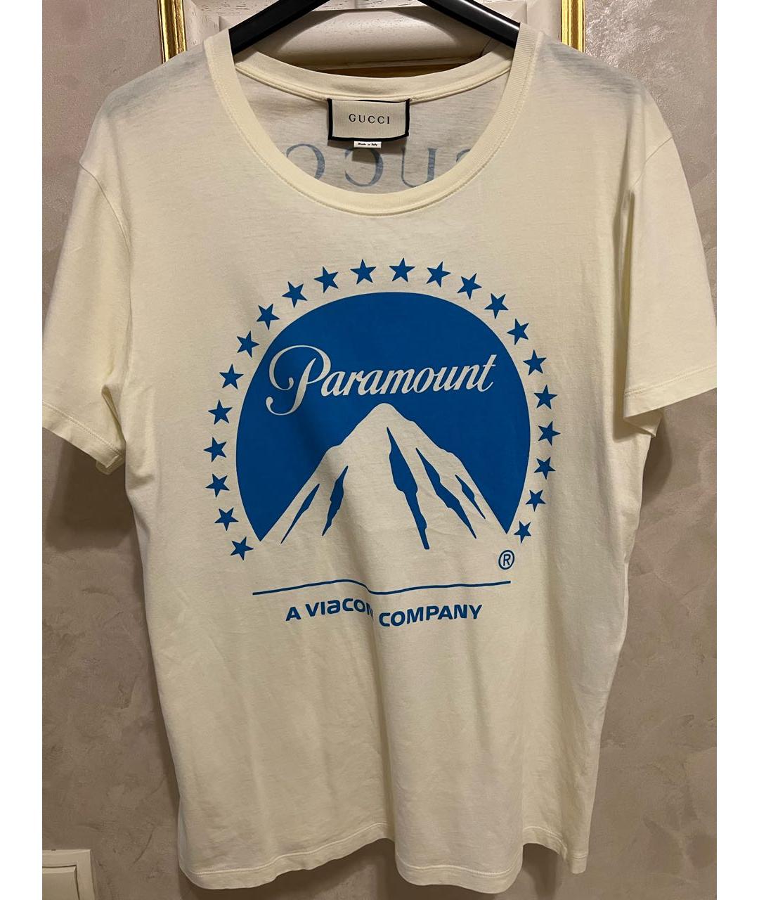 GUCCI Белая хлопковая футболка, фото 3