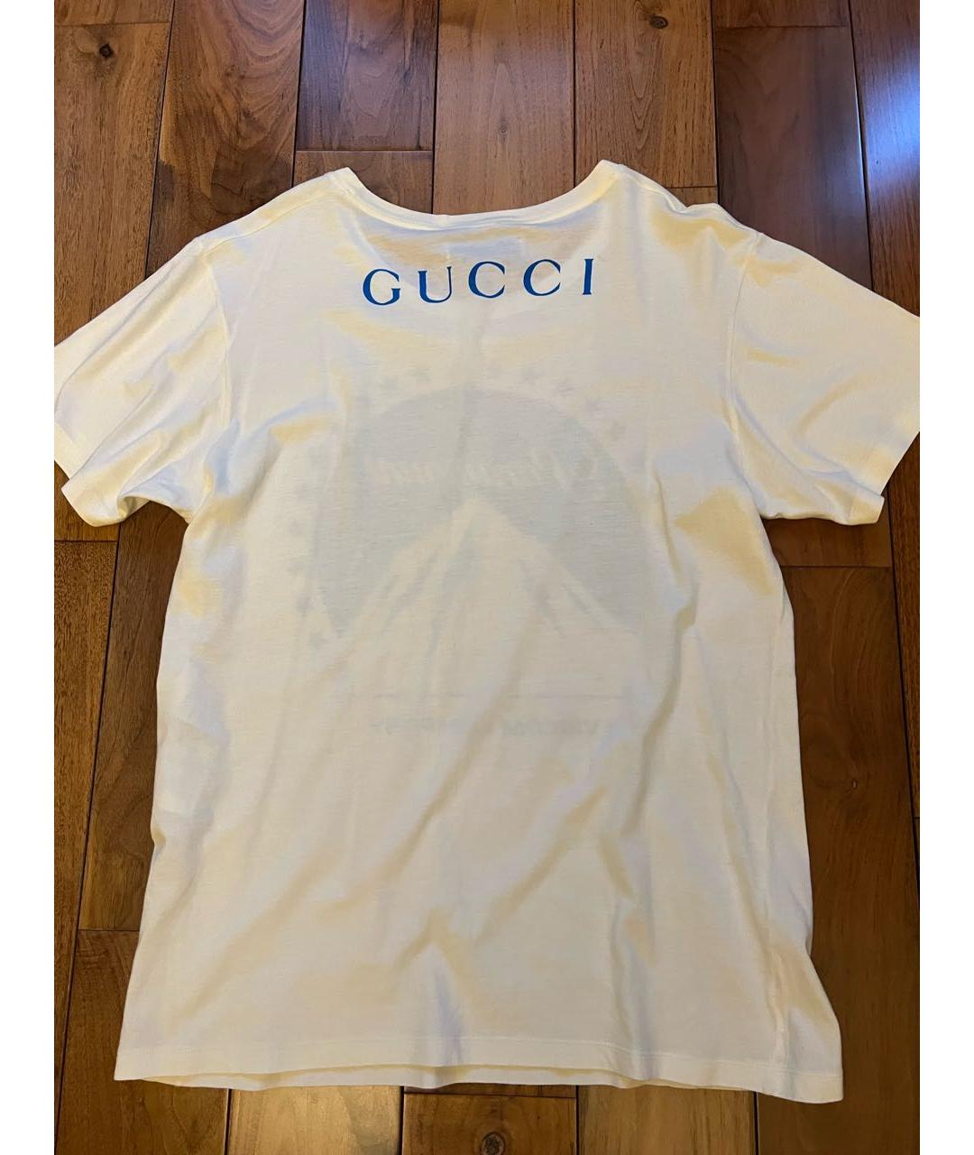 GUCCI Белая хлопковая футболка, фото 2