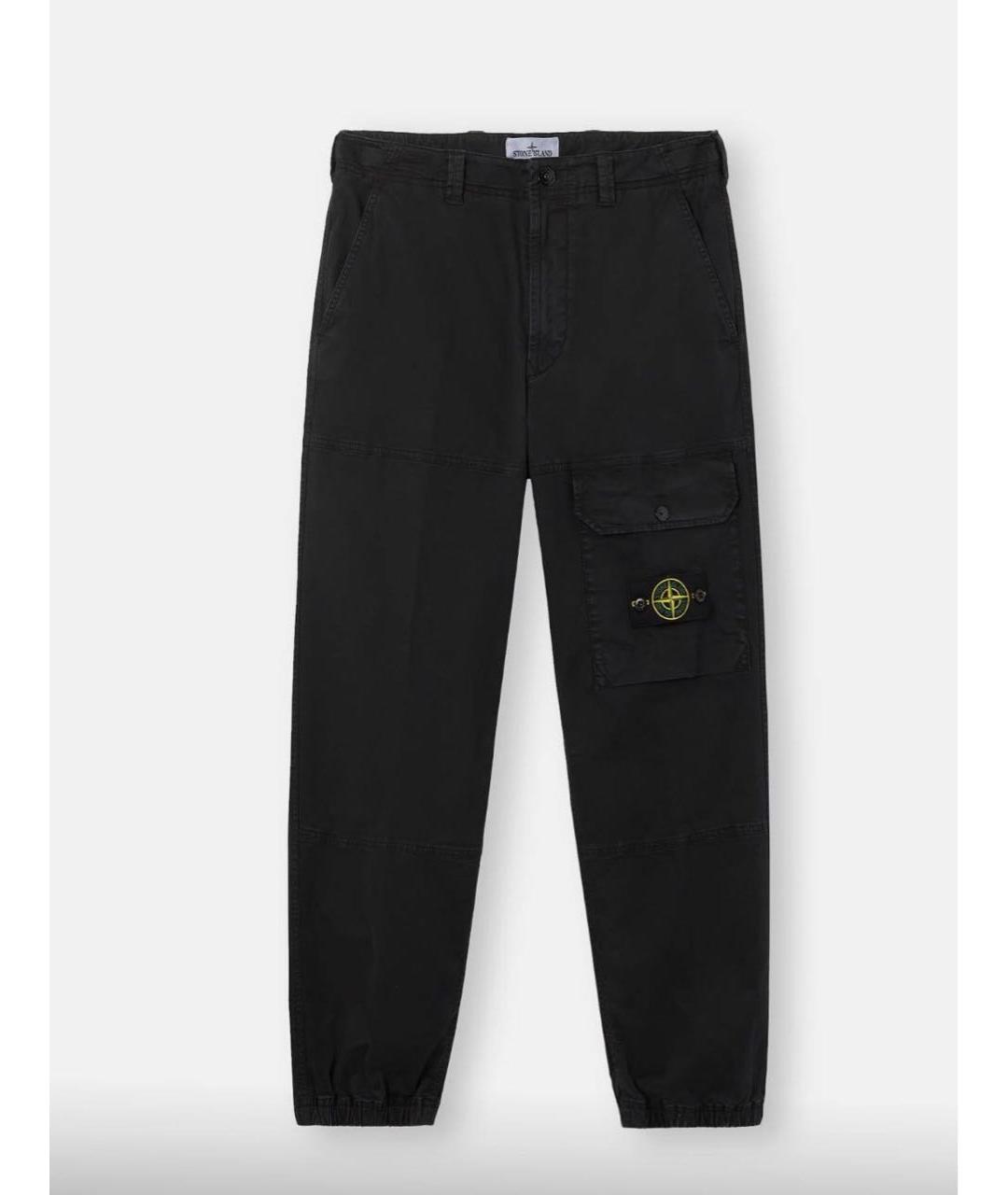 STONE ISLAND Черные хлопковые повседневные брюки, фото 6