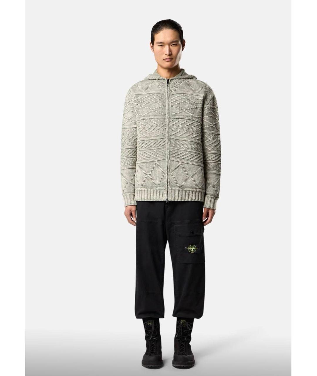 STONE ISLAND Черные хлопковые повседневные брюки, фото 5