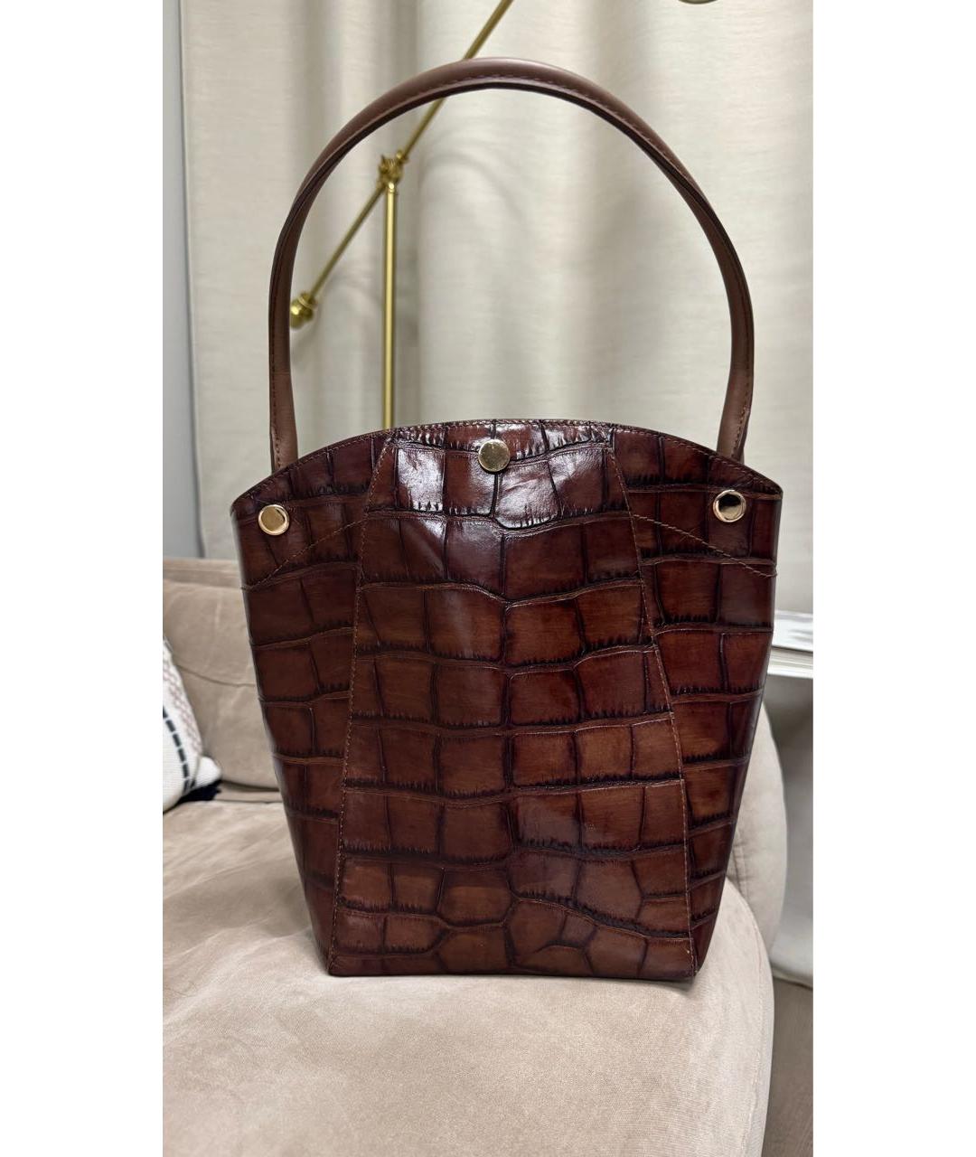 MAX MARA Коричневая кожаная сумка тоут, фото 3