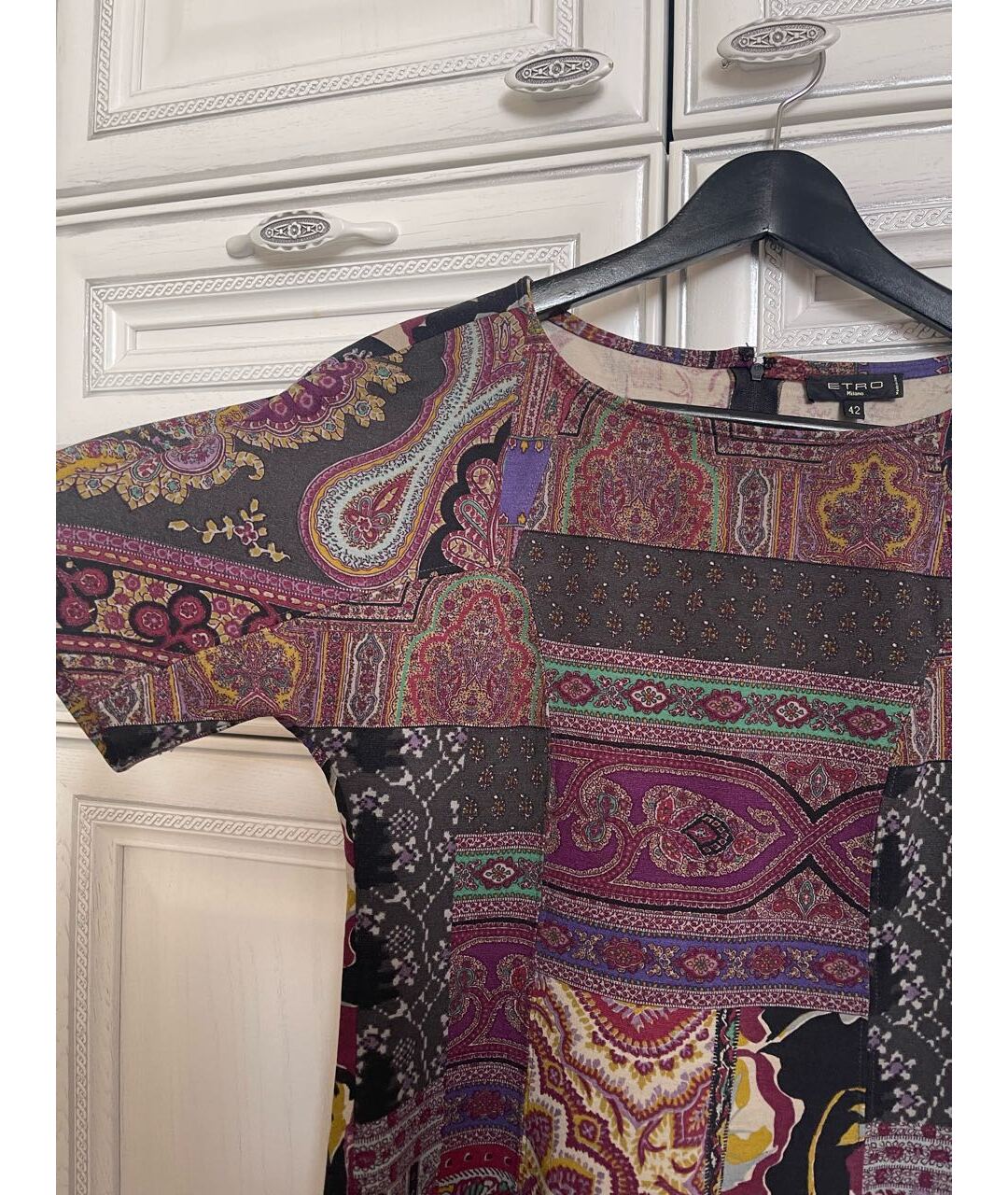 ETRO Фиолетовое шерстяное повседневное платье, фото 4