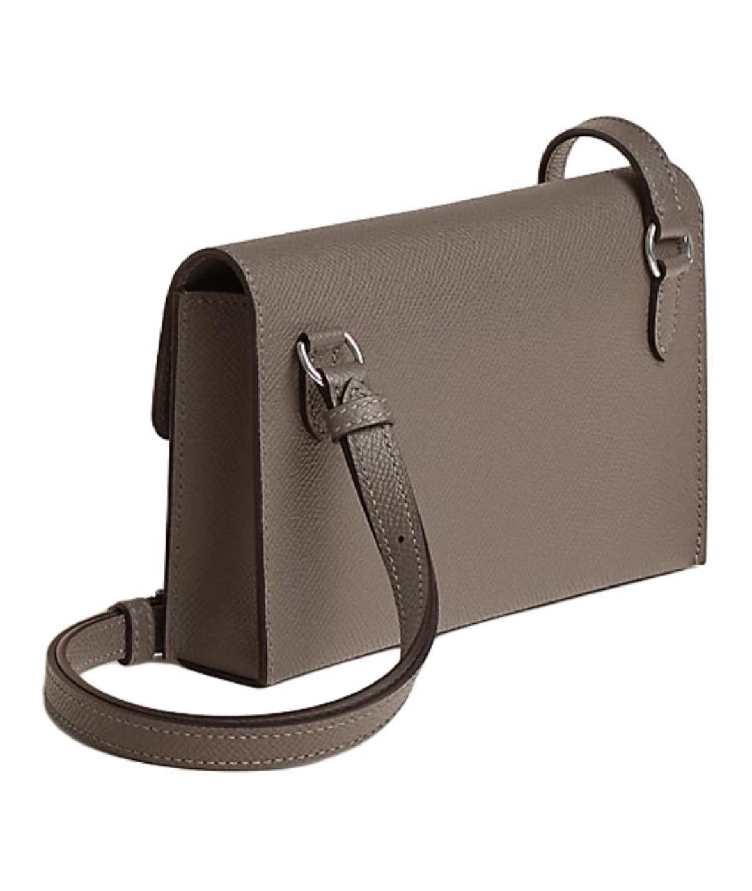 HERMES Серый кожаный кошелек, фото 3