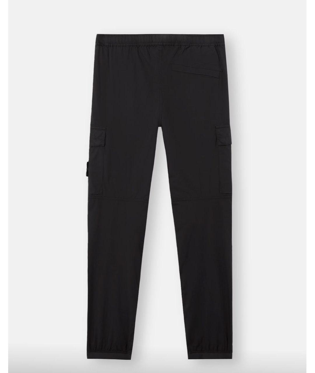 STONE ISLAND Черные хлопковые повседневные брюки, фото 2