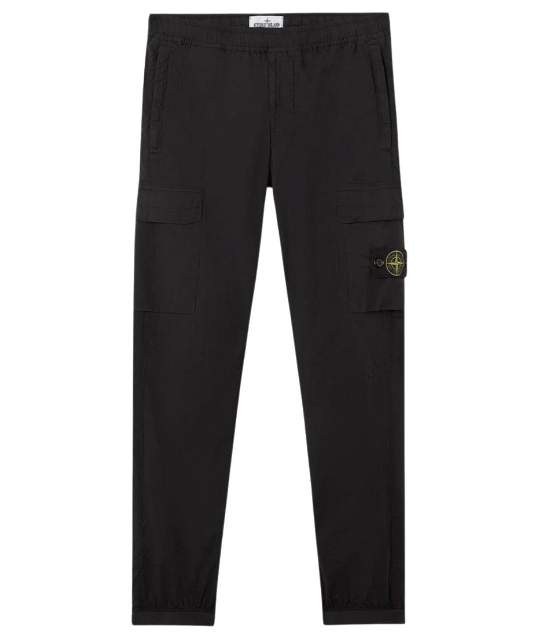 STONE ISLAND Черные хлопковые повседневные брюки, фото 1