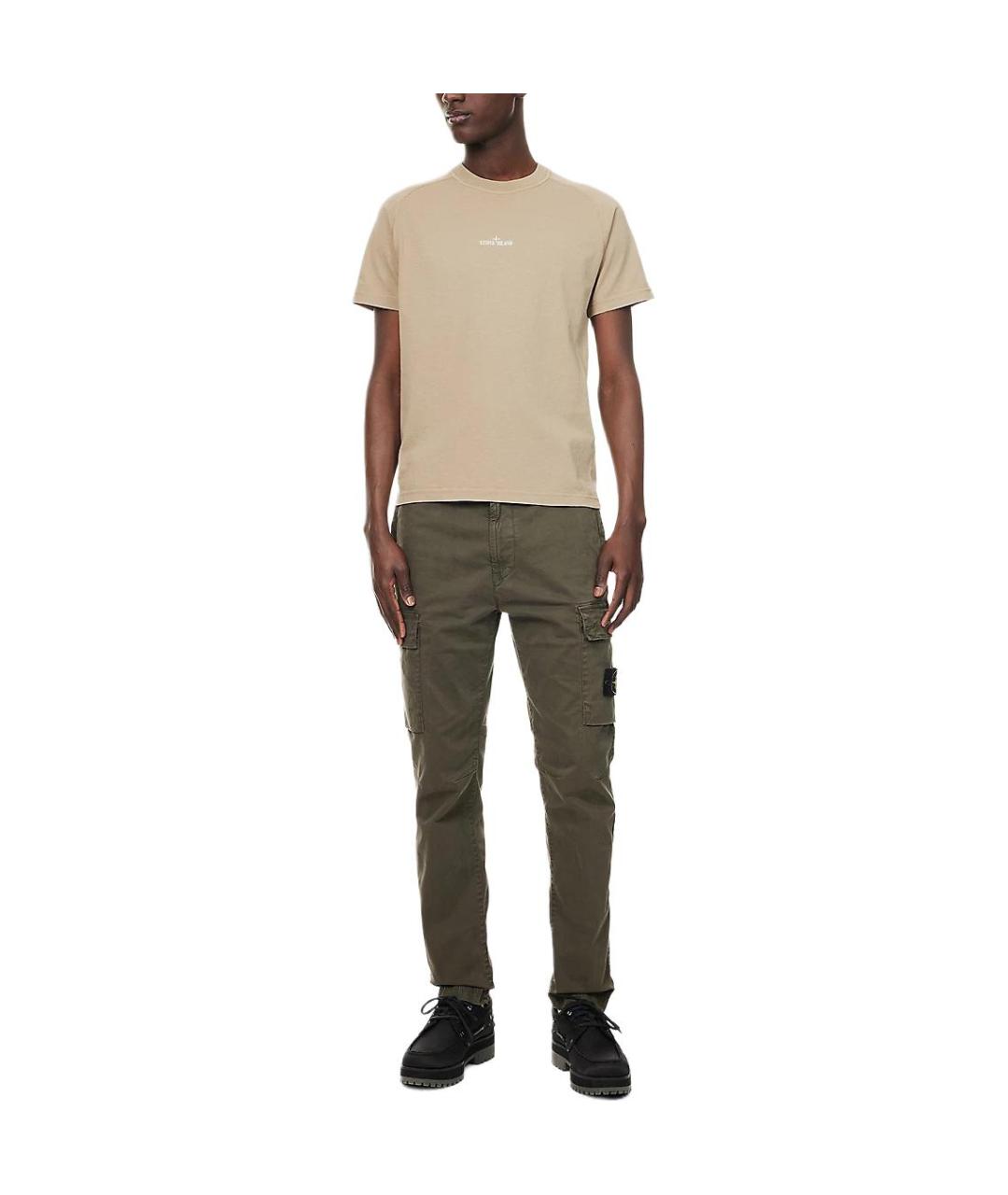 STONE ISLAND Коричневая футболка, фото 5