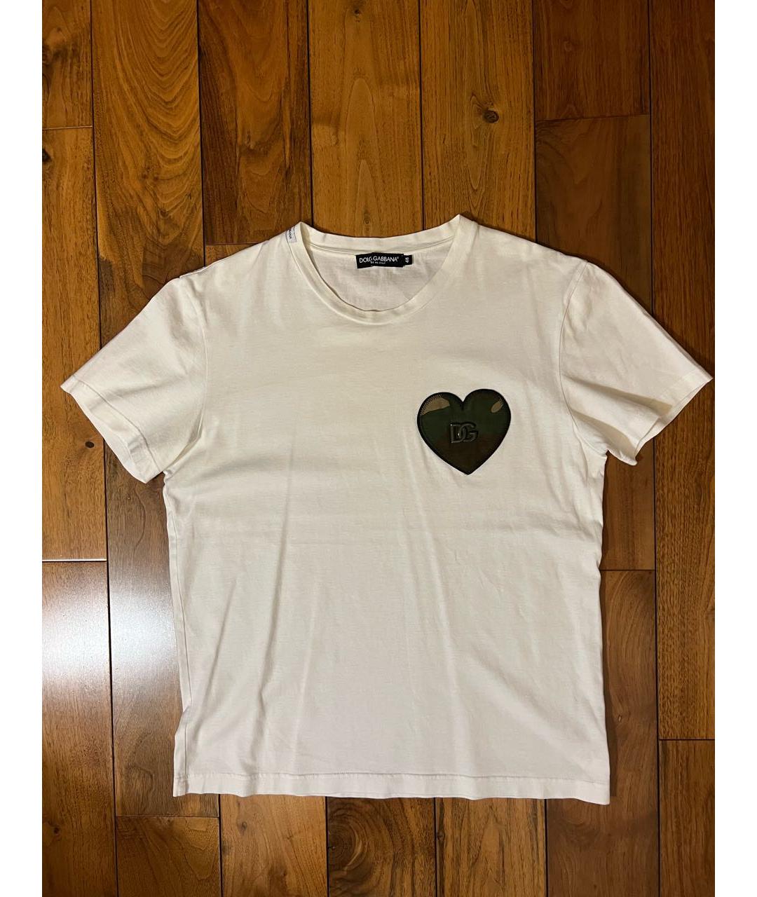 DOLCE&GABBANA Белая хлопковая футболка, фото 5