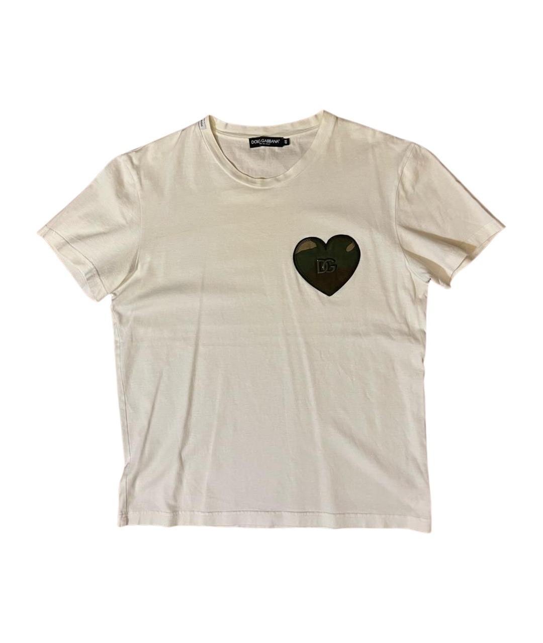 DOLCE&GABBANA Белая хлопковая футболка, фото 1