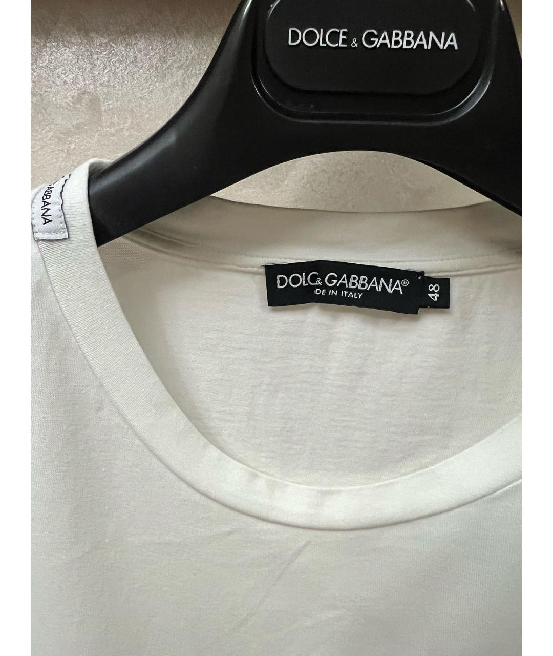 DOLCE&GABBANA Белая хлопковая футболка, фото 3