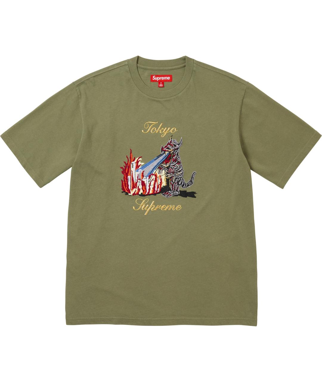 SUPREME Зеленая футболка, фото 1