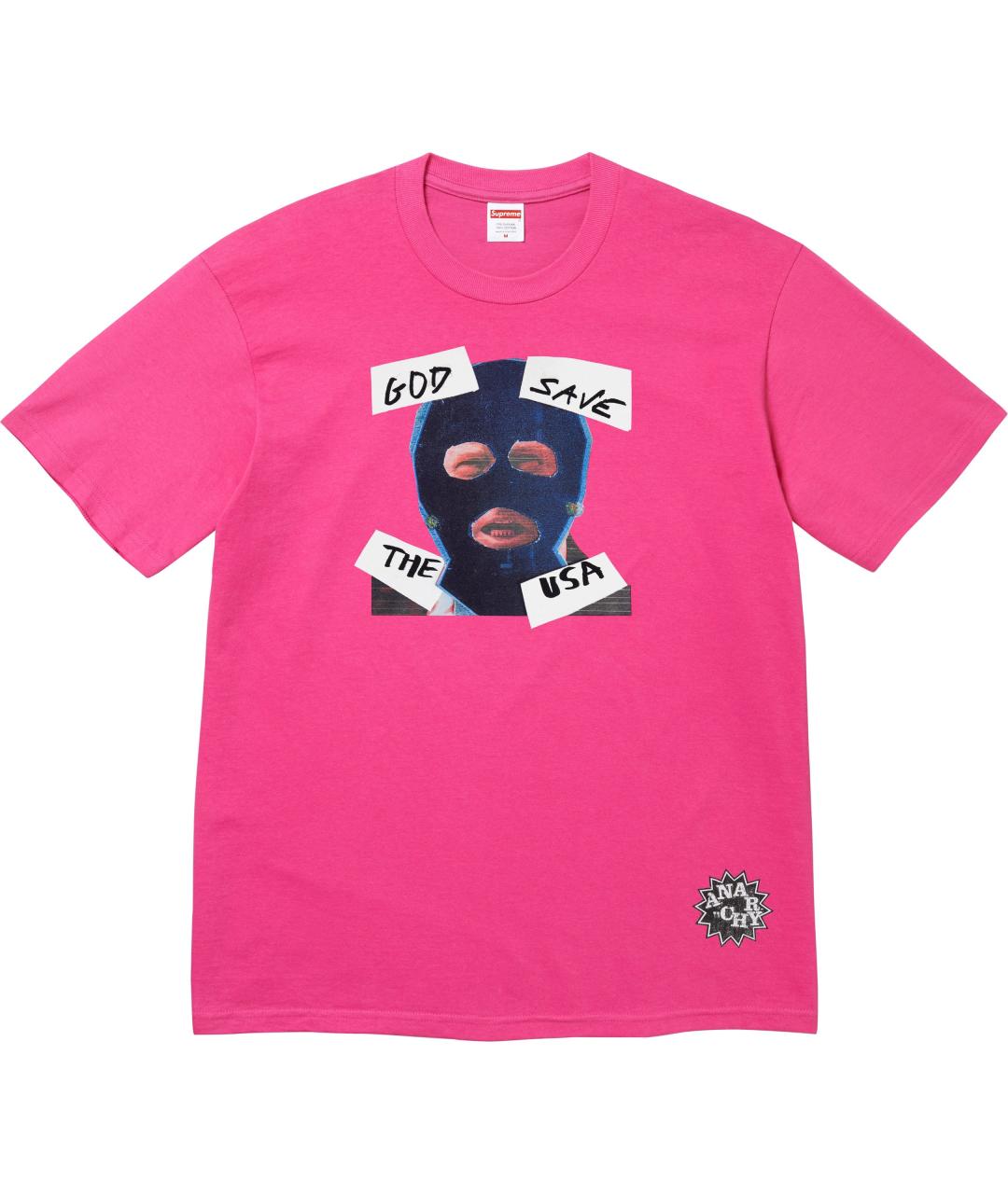 SUPREME Розовая футболка, фото 1
