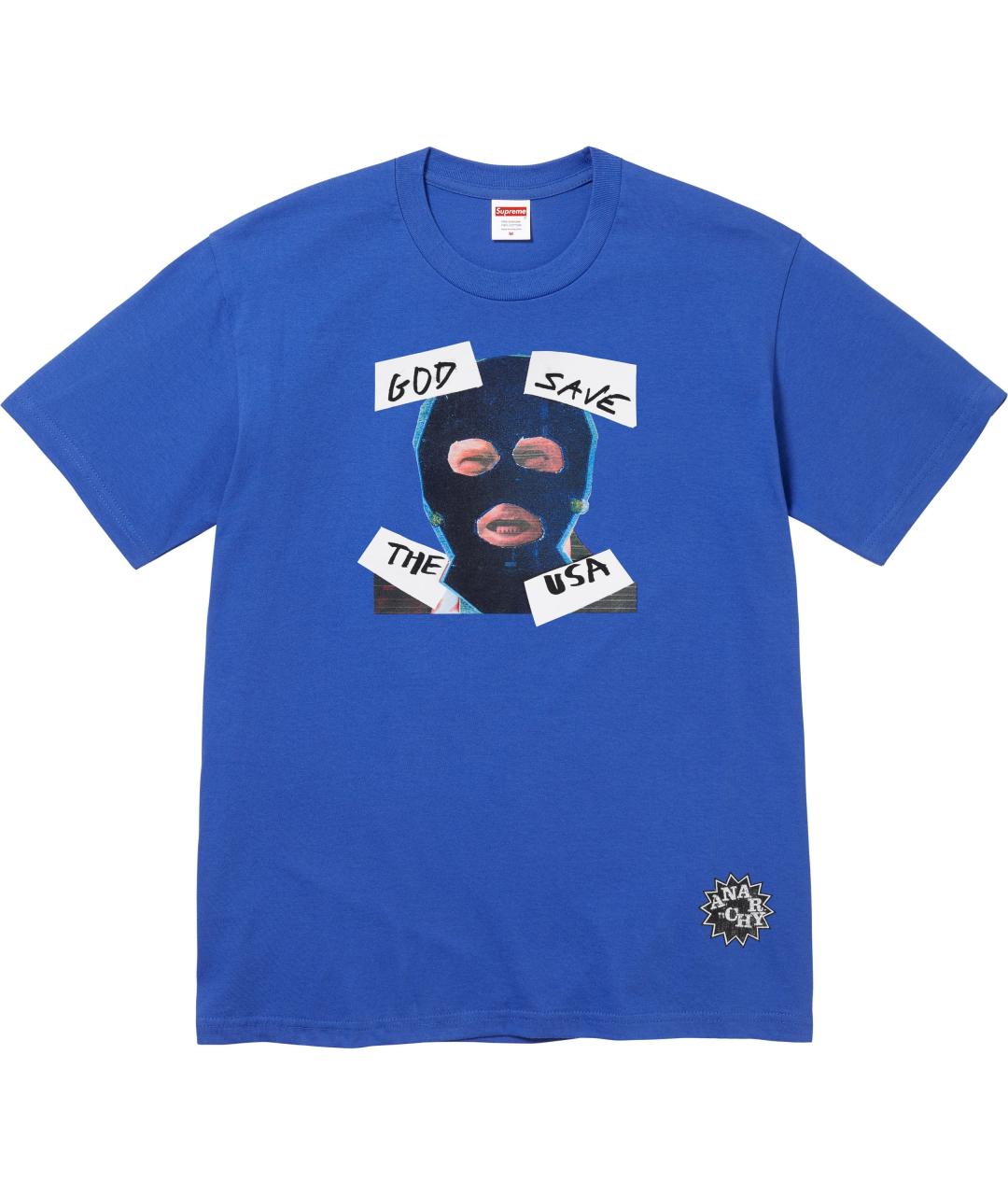 SUPREME Синяя футболка, фото 1