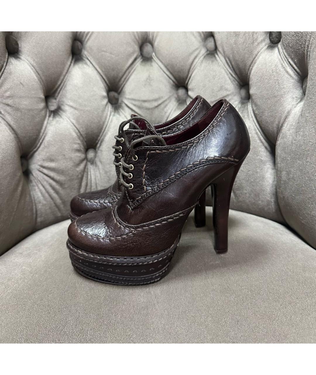 PRADA Бордовые кожаные ботильоны, фото 7