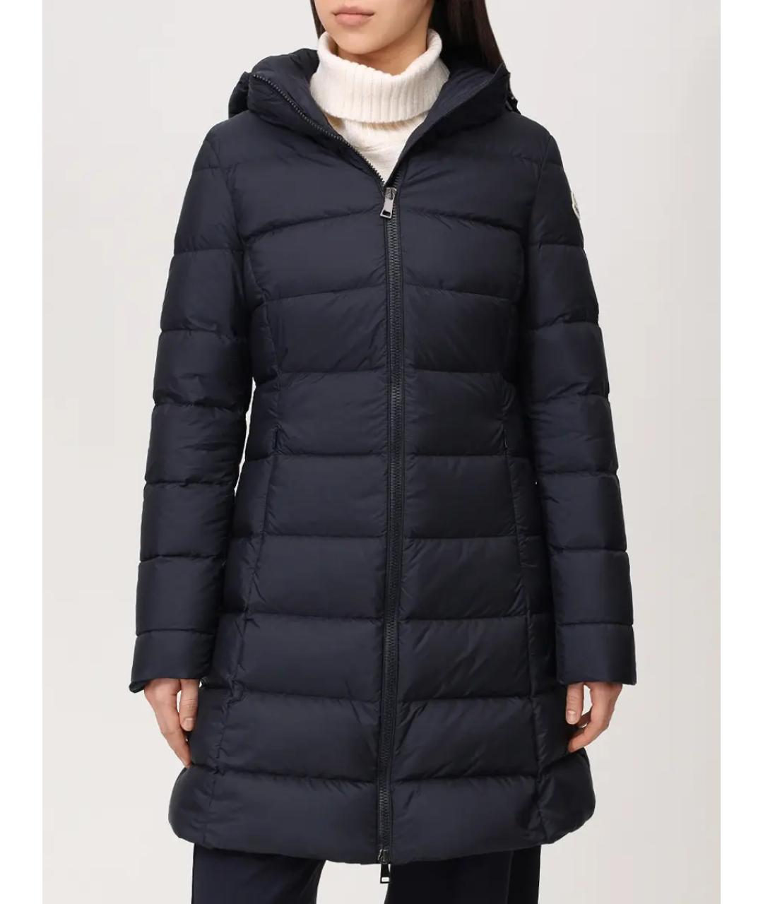 MONCLER Темно-синий полиамидовый пуховик, фото 2
