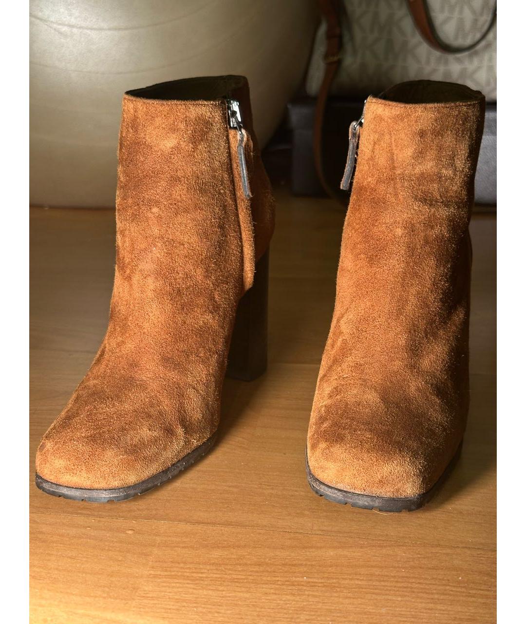 MAX MARA Коричневые замшевые ботильоны, фото 4