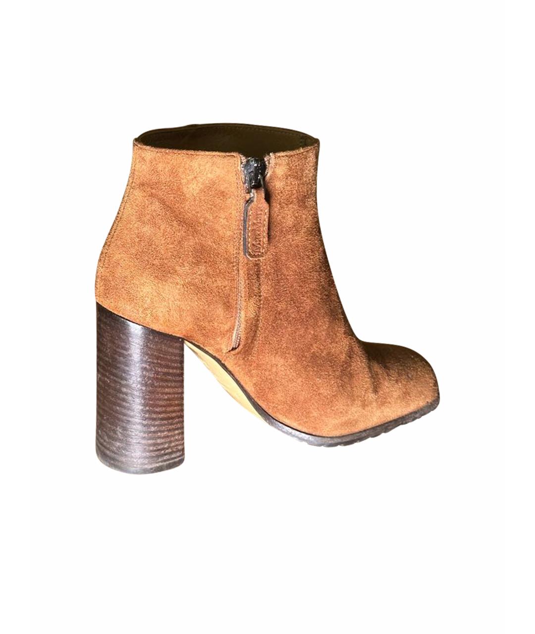 MAX MARA Коричневые замшевые ботильоны, фото 1
