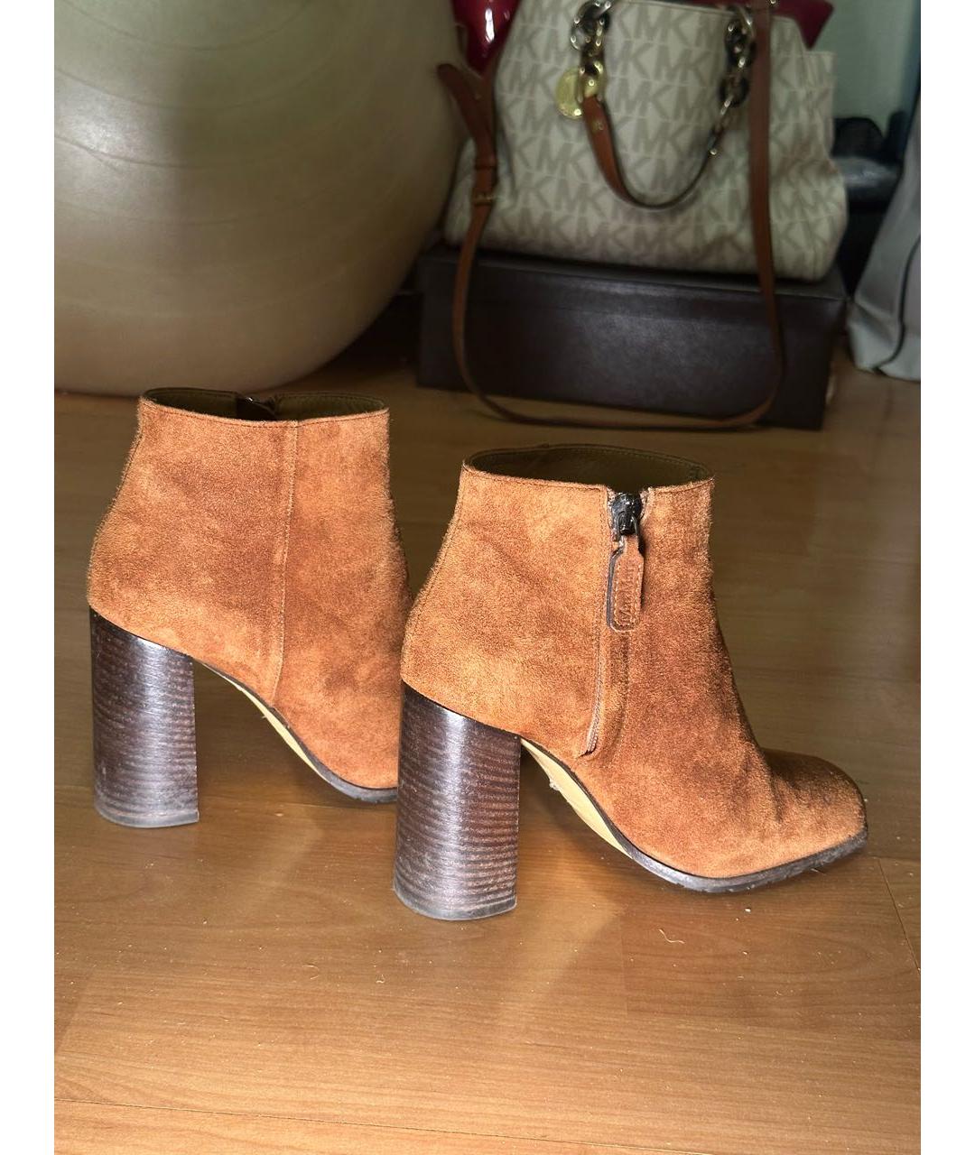 MAX MARA Коричневые замшевые ботильоны, фото 7