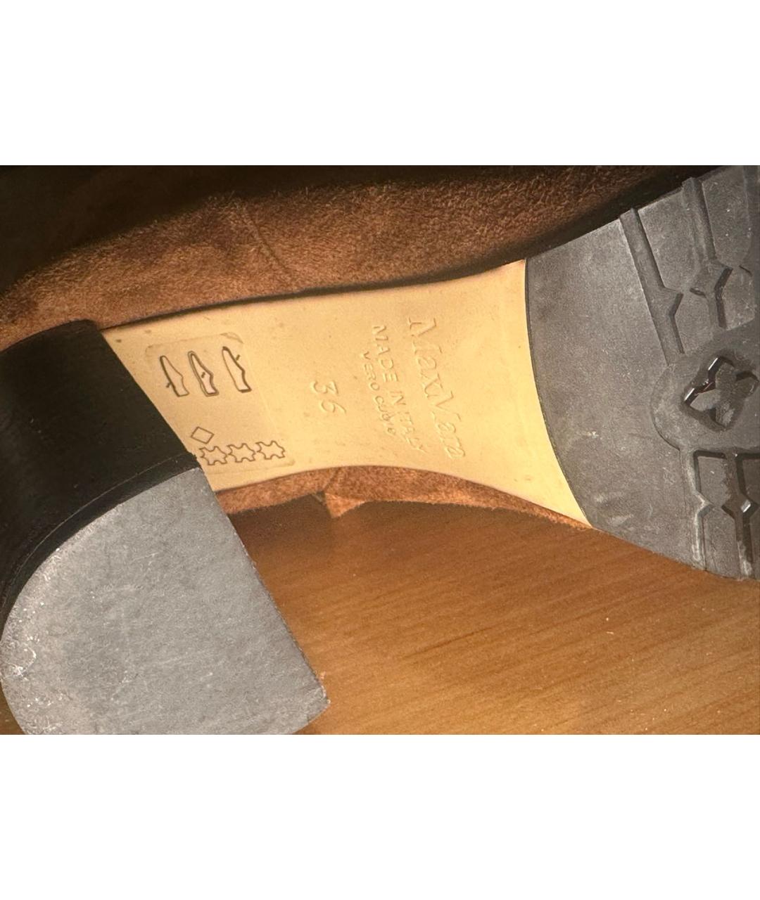 MAX MARA Коричневые замшевые ботильоны, фото 5
