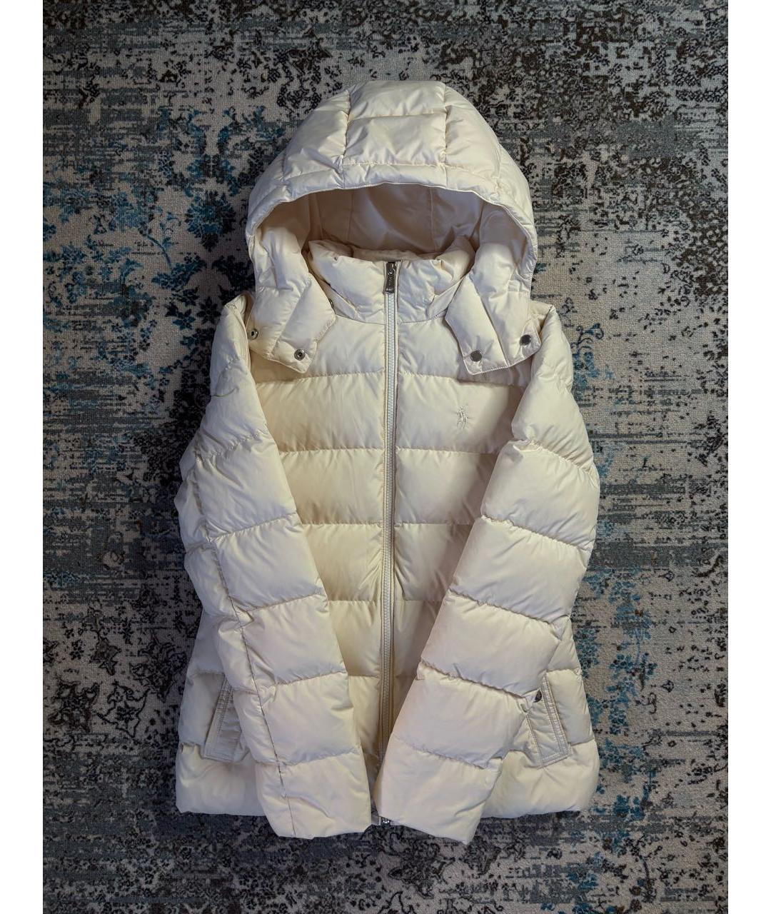 POLO RALPH LAUREN Белый полиэстеровый пуховик, фото 2