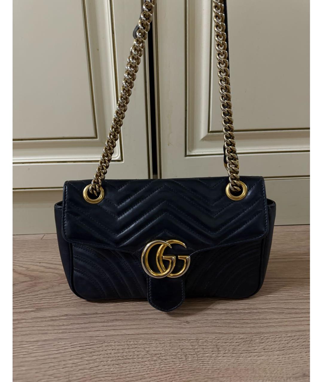 GUCCI Черная кожаная сумка через плечо, фото 8