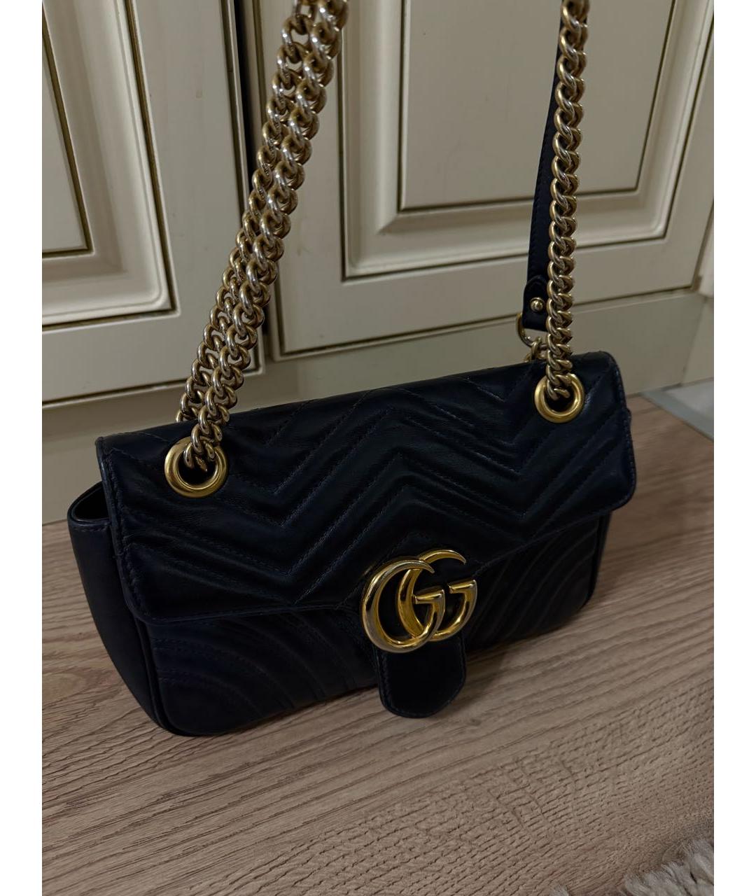 GUCCI Черная кожаная сумка через плечо, фото 2