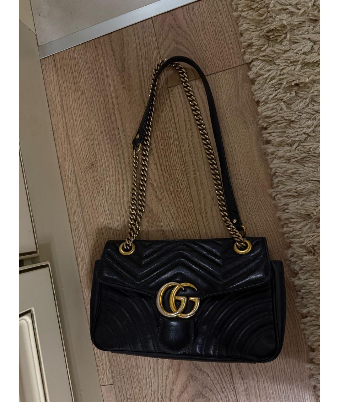 GUCCI Черная кожаная сумка через плечо, фото 4