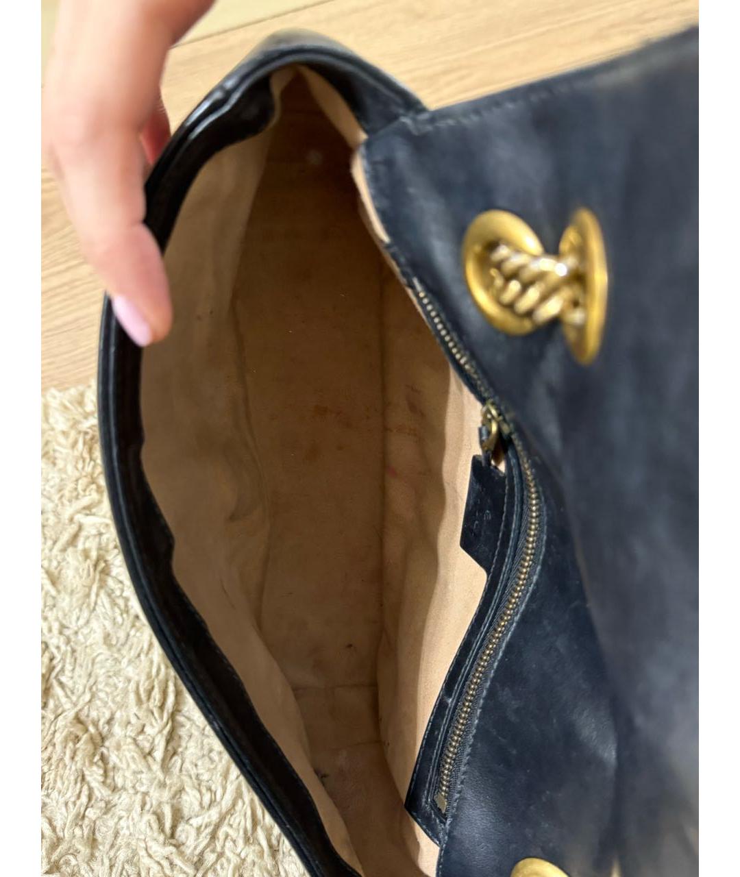 GUCCI Черная кожаная сумка через плечо, фото 6