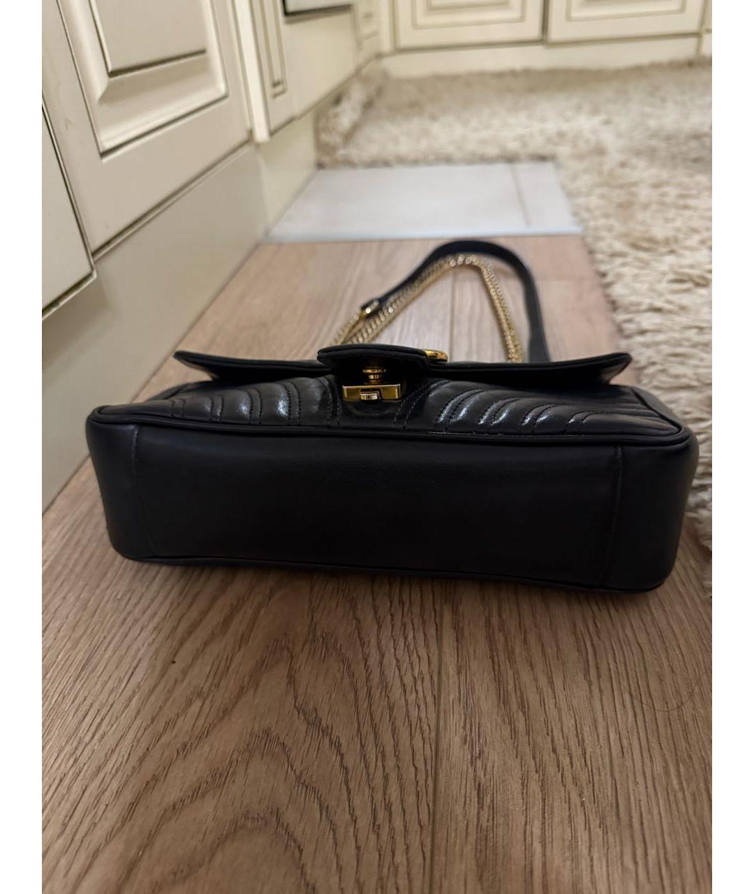 GUCCI Черная кожаная сумка через плечо, фото 5