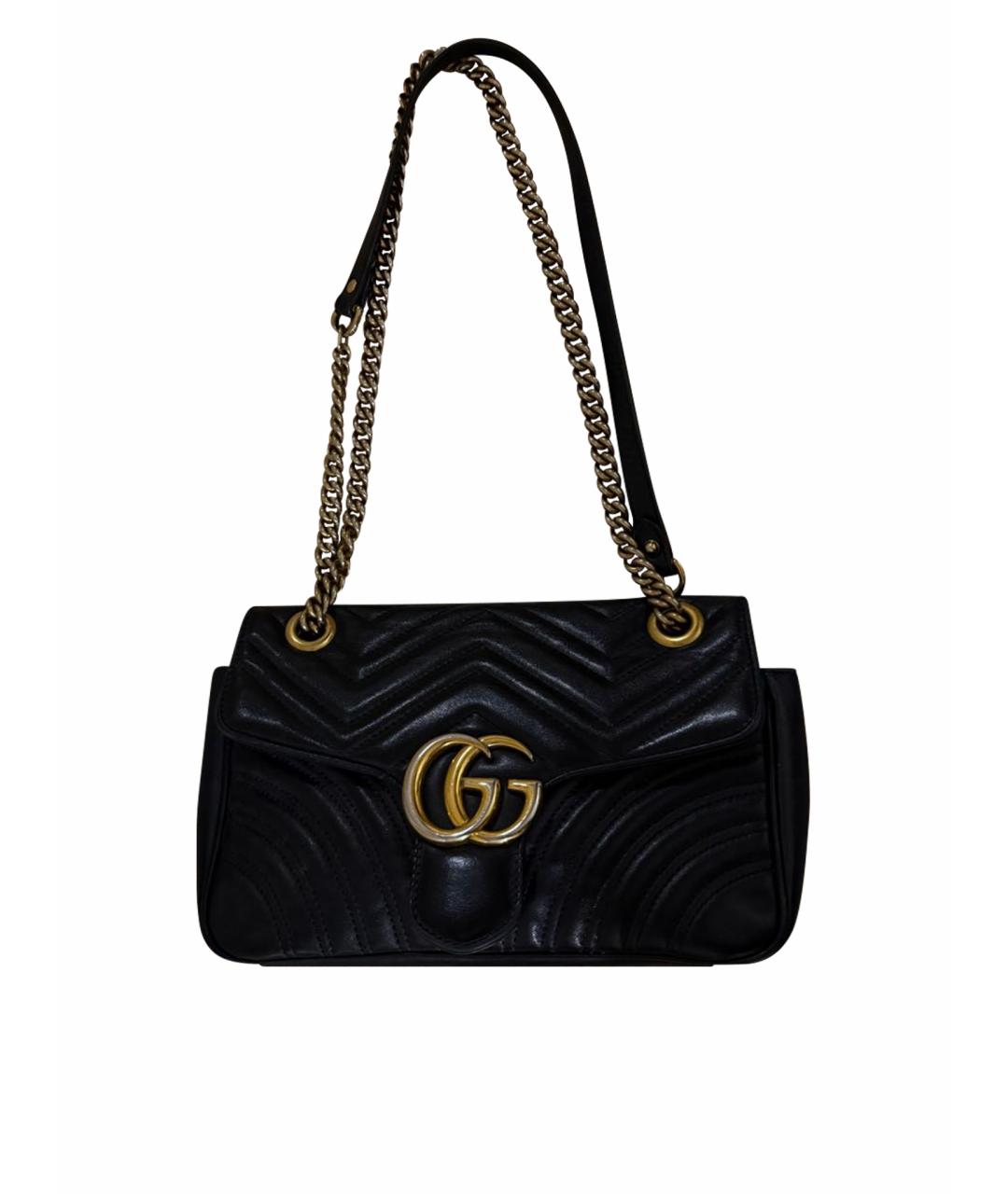 GUCCI Черная кожаная сумка через плечо, фото 1